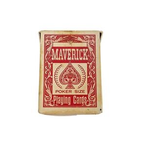 Vintage Maverick Poker Size Playing Cards Red Deck Standard Gaming Collectible
